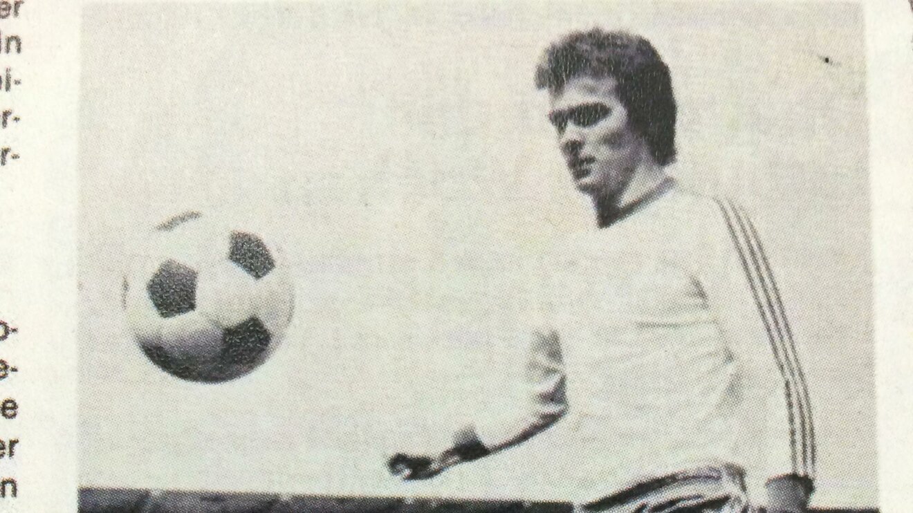 Ein altes Schwarz-weiß-Foto vom ehemaligen VfL-Wolfsburg-Spieler Wiswe.