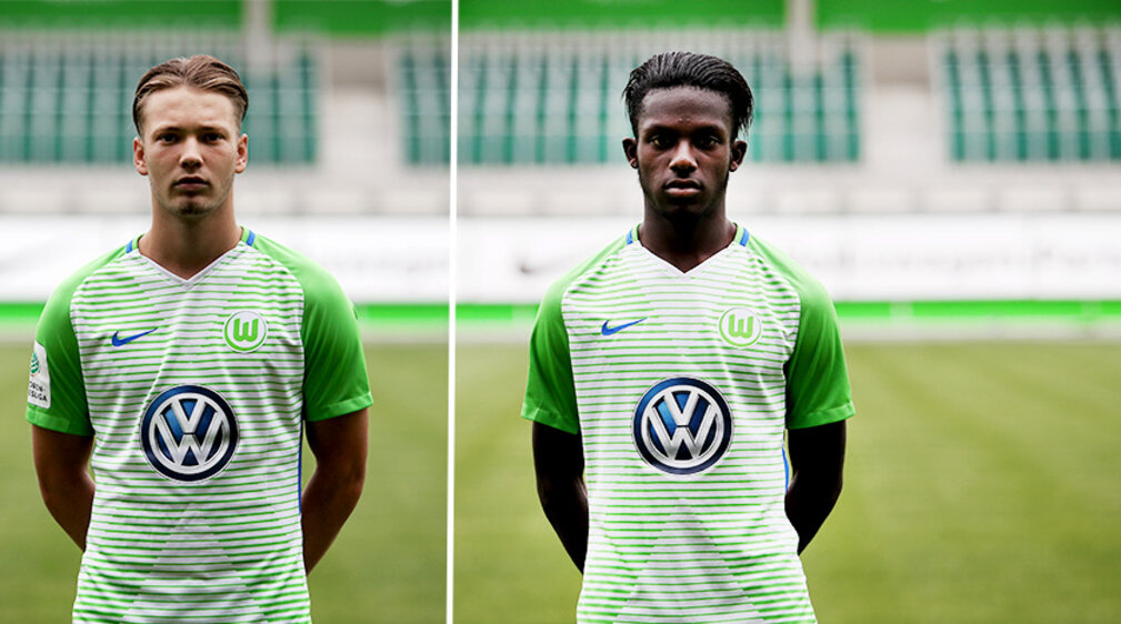 VfL Wolfsburg U19 Spieler Max-Peter Klump und Richmond Tachie.