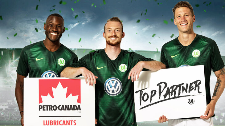 Guilavogui, Arnold und Weghorst mit dem Logo von Petro-Canada.