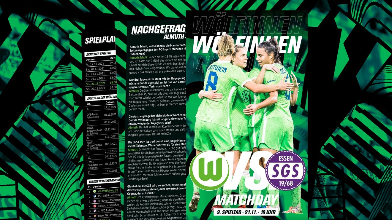 Cover des VfL Wolfsburg Magazins "Unter Wölfinnen".