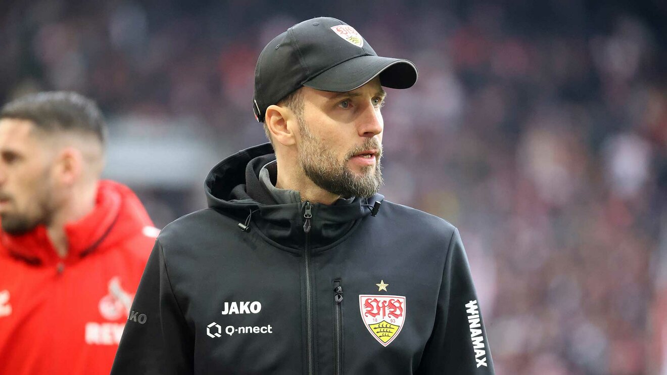 VfB-Stuttgart-Trainer Hoeneß beim Spiel gegen den VfL Wolfsburg.