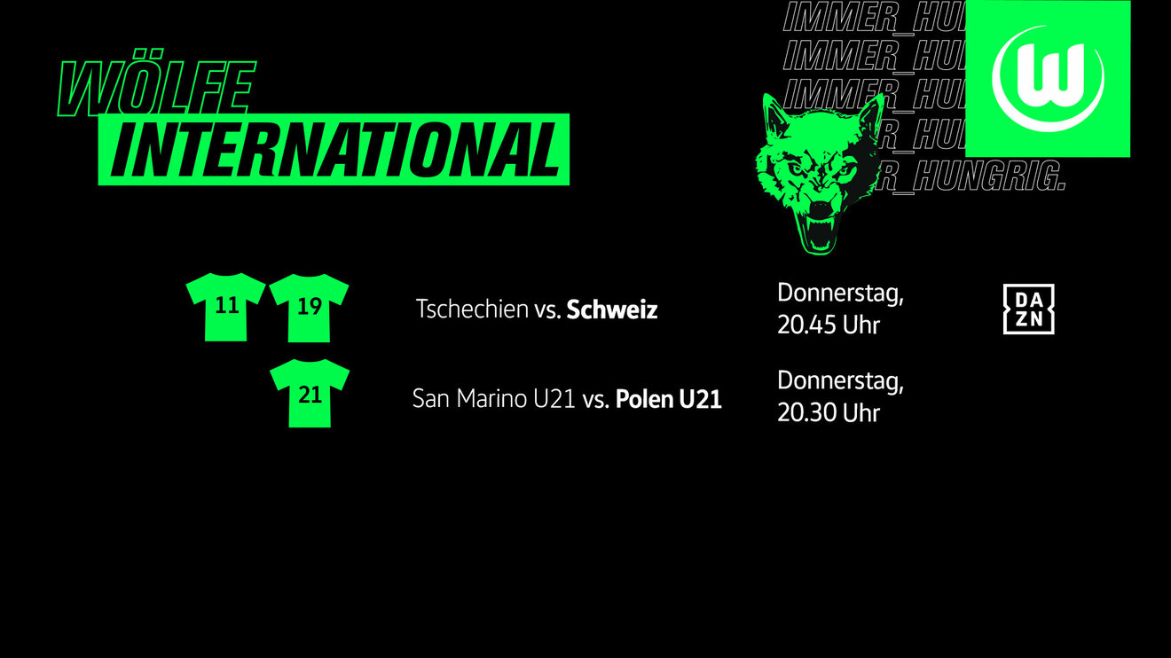 Bekanntmachung, auf welchen Länderspielen die VfL Wolfsburg Spieler starten.