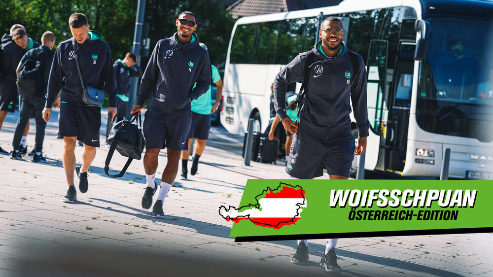 VfL Wolfsburg Spieler kommen mit dem Bus am Flughafen in Braunschweig an.