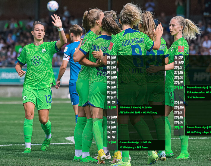 Der Desktopkalender der VfL Wolfsburg Frauen für den Monat September steht zum Downloaden bereit.