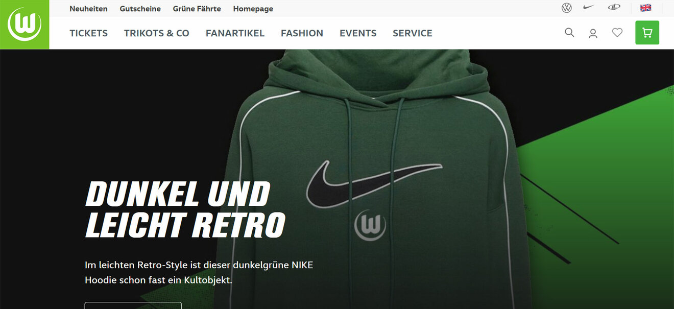 Eine Grafik zum Shop-Relaunch des VfL Wolfsburg.
