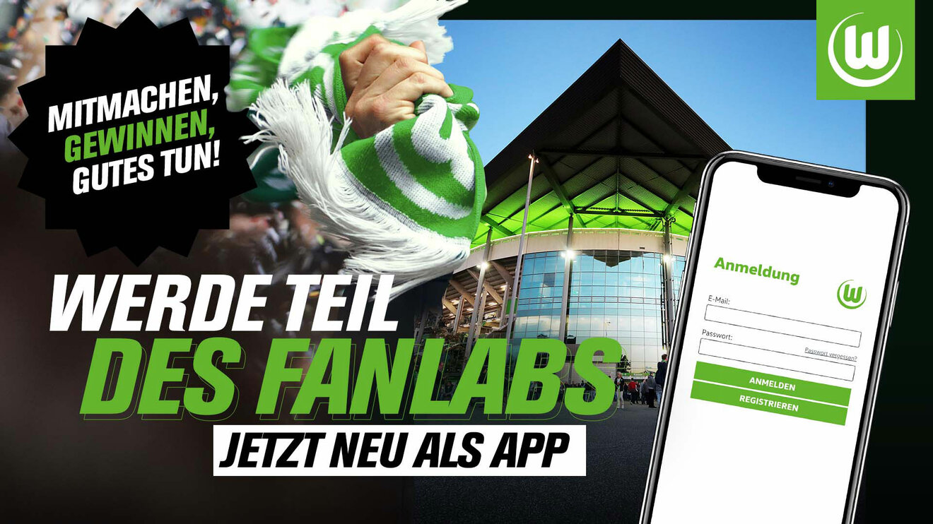 VfL Wolfsburg Werbegrafik für die neue Fanlab App.