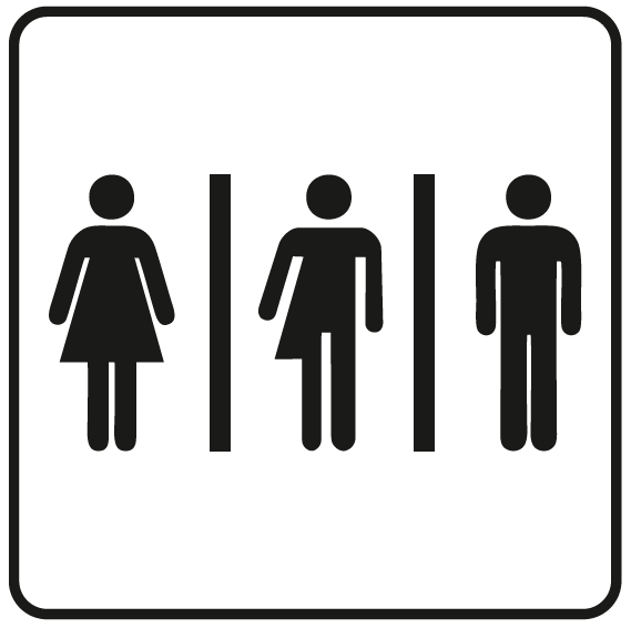 Genderneutrale Toiletten Zeichen.