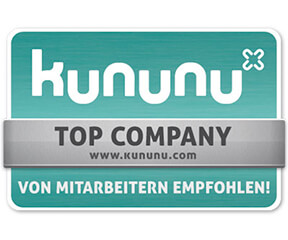 Das Siegel von Kunununu zur Ehrung des VfL Wolfsburg als Top Company.
