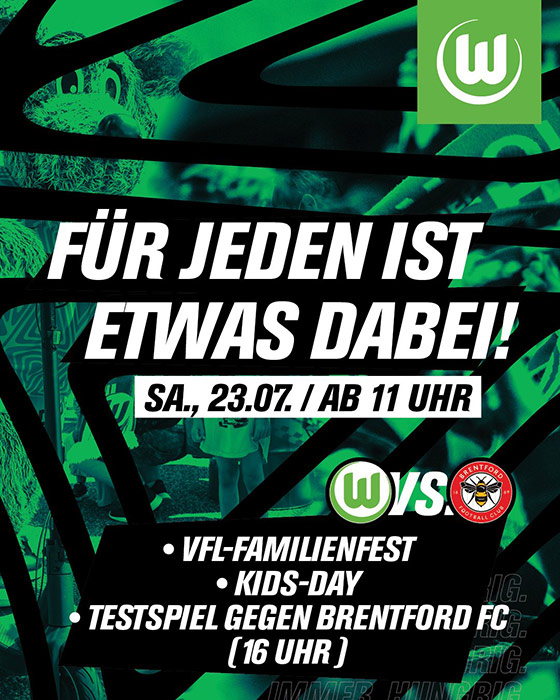 Flyer zum Familienfest des VfL Wolfsburg.