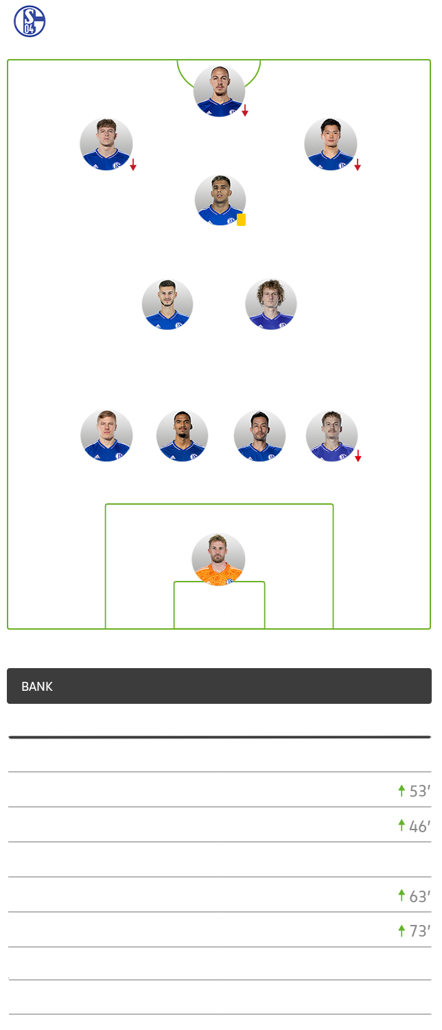 Die Aufstellung der des FC Schalke 04 gegen den VfL Wolfsburg.