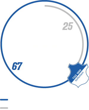 Eine Grafik, die besagt, dass Demba Ba 67 Bundesliga-Spiele absolviert und dabei 25 Tore geschossen hat.