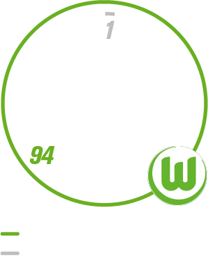 Eine Grafik, die besagt, dass Ex-VfL-Wolfsburg-Spieler Tobias Rau 94 Bundesliga-Spiele absolviert und dabei ein Tore geschossen hat.