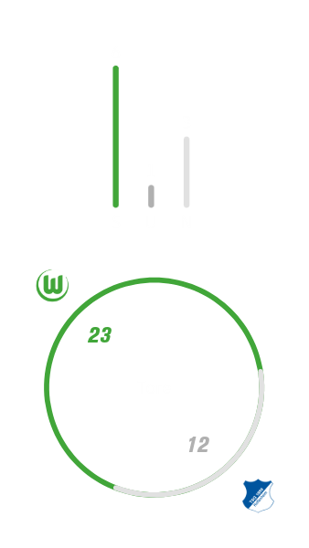 Die Frauenmannschaft des VfL Wolfsburg hat insgesamt sechsmal gegen Hoffenheim gewonnen, dreimal verloren und einmal unentschieden gespielt. Dabei hat der VfL Wolfsburg 23 Tore geschossen und zwölf kassiert.