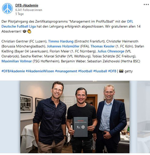Ein LinkedIn-Beitrag über VfL-Wolfsburg-Sportdirektor Marcel Schäfer.