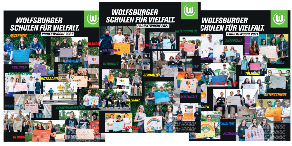 Ein VfL-Wolfsburg-Vielfalt-Poster.