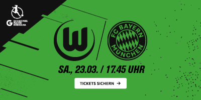 Bewerbungsgrafik Spieltag der Frauen des VfL Wolfsburg gegen den FC Bayern München.
