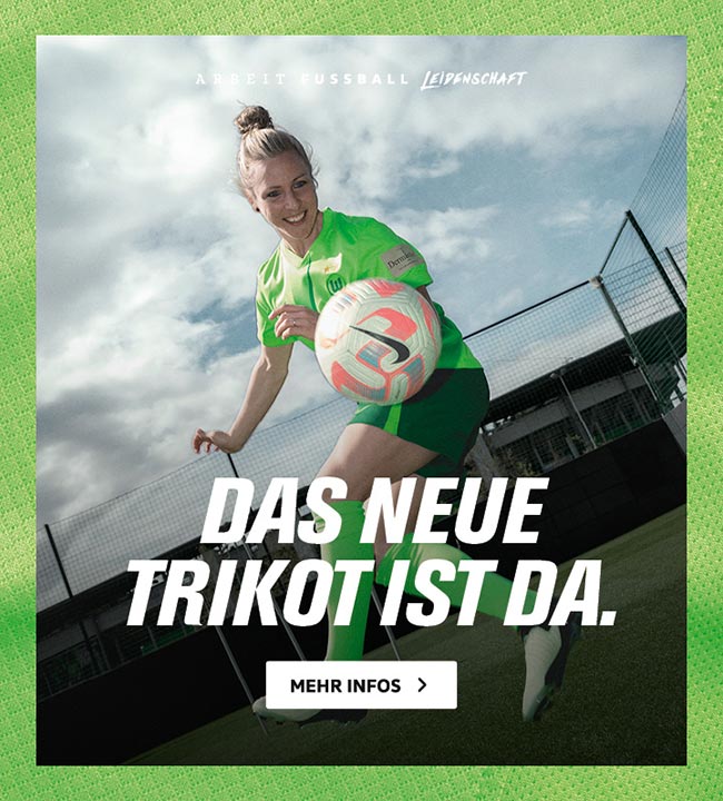 Eine VfL-Wolfsburg-Grafik zum neuen Trikot mit Svenja Huth.