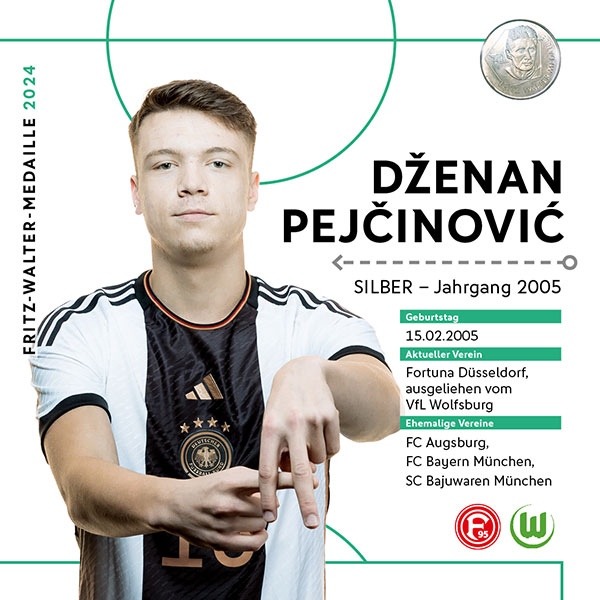 Der VfL-Wolfsburg-Spieler Dzenan Pejcinovic im DFB Trikot.