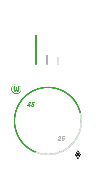 Eine Grafik der Tor-Heimbilanz zwischen dem VfL-Wolfsburg und Gladbach.
