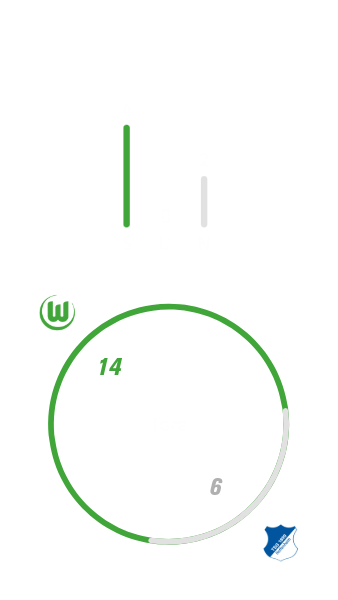 Die Gesamtbilanz der VfL-Wolfsburg-Frauen gegen die TSG Hoffenheim.
